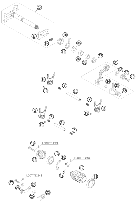 MECANISME DE SELECTION POUR 505 XC F 2009 EU