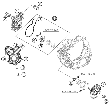 POMPE A EAU POUR 450 SX F 2010 EU