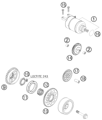 DEMARREUR ELECTRIQUE POUR 450 SXS F 2008 EU