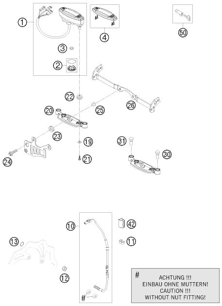 INSTRUMENTS SYSTEME DE VERROUILLAGE POUR 250 EXC-F 2008 (EU)