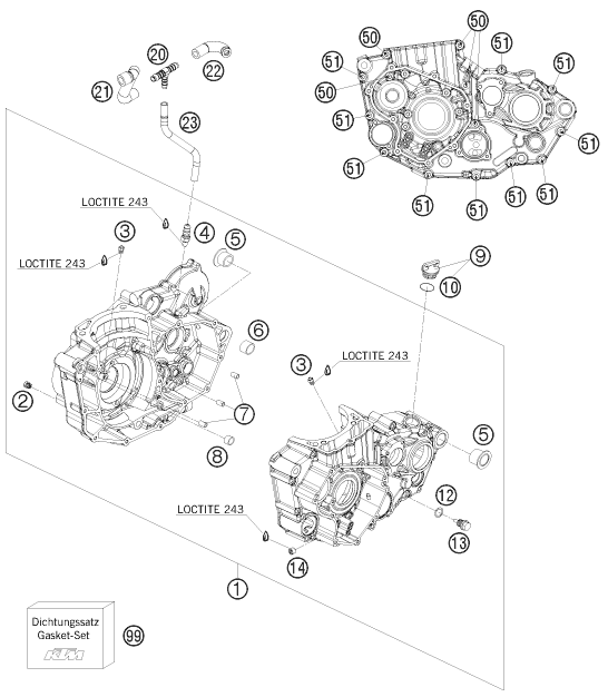 CARTER MOTEUR POUR 400 EXC 2009 (EU)