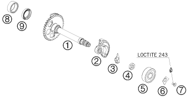 ARBRE DEQUILIBRAGE POUR 450 EXC-R 2008 (AU/GB)