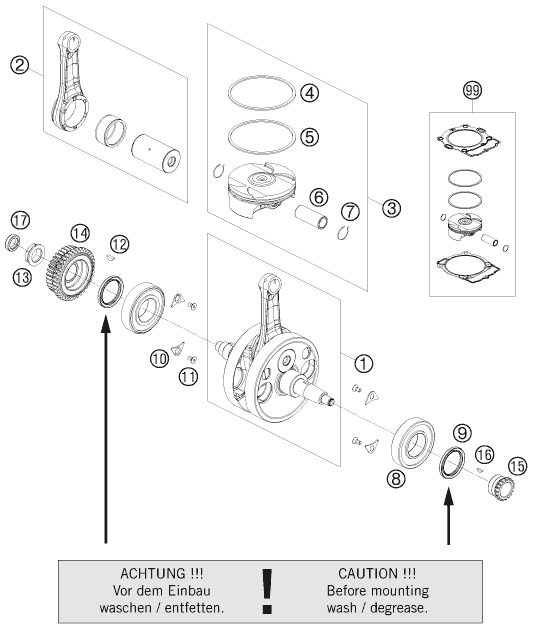 VILEBREQUIN PISTON POUR 450 EXC-R 2008 (AU/GB)