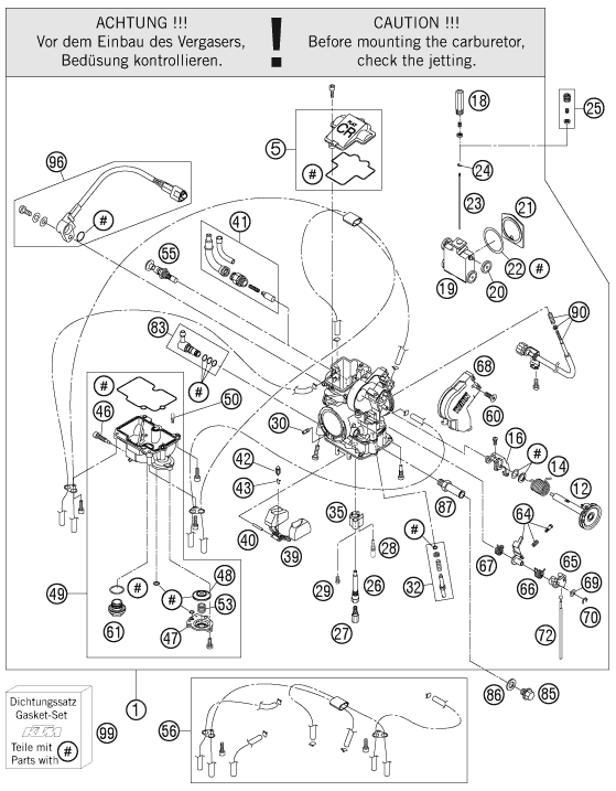 CARBURATEUR POUR 450 EXC 2011 (EU)