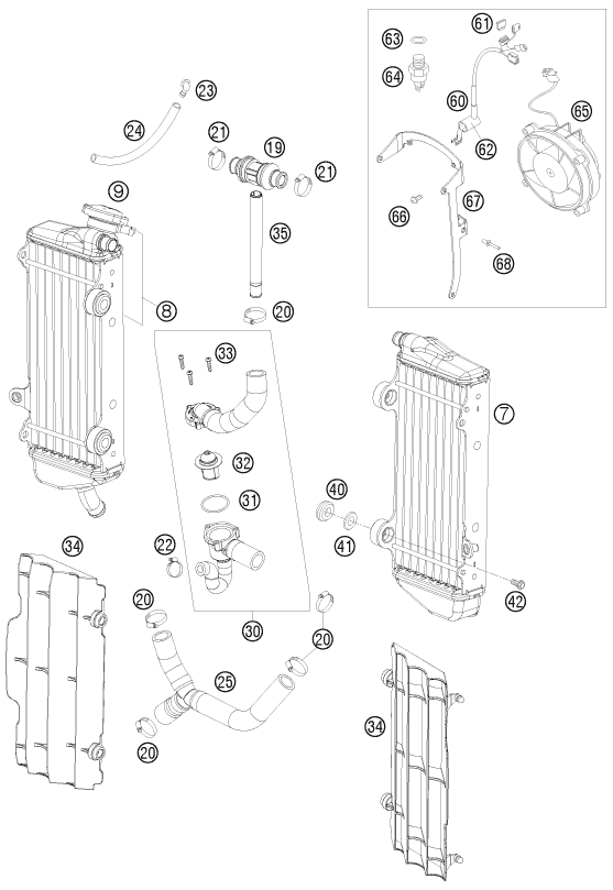 SYSTEME DE REFROIDISSEMENT POUR 450 EXC R 2008 EU