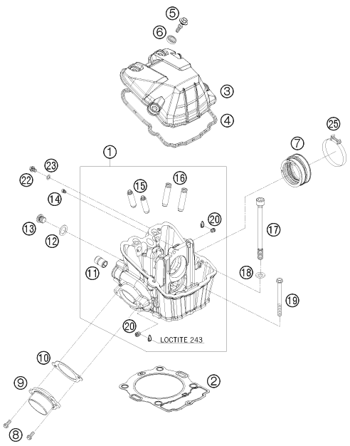 CULASSE POUR 530 EXC-R 2008 (AU/GB)