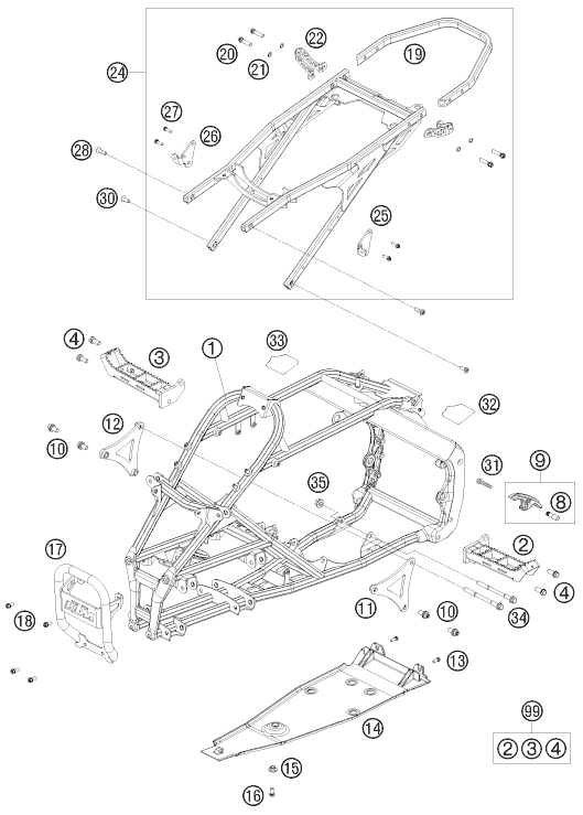 CADRE POUR 525 XC ATV 2008 EU