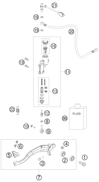 SYSTEME DE FREIN ARRIERE POUR 450 XC ATV 2009 EU