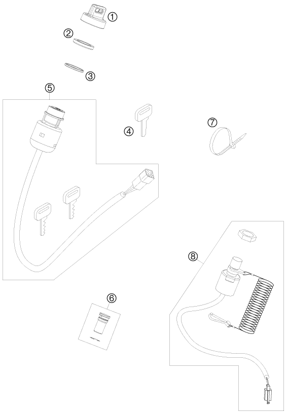 INSTRUMENTS SYSTEME DE VERROUILLAGE POUR 450 SX ATV 2009 (EU)