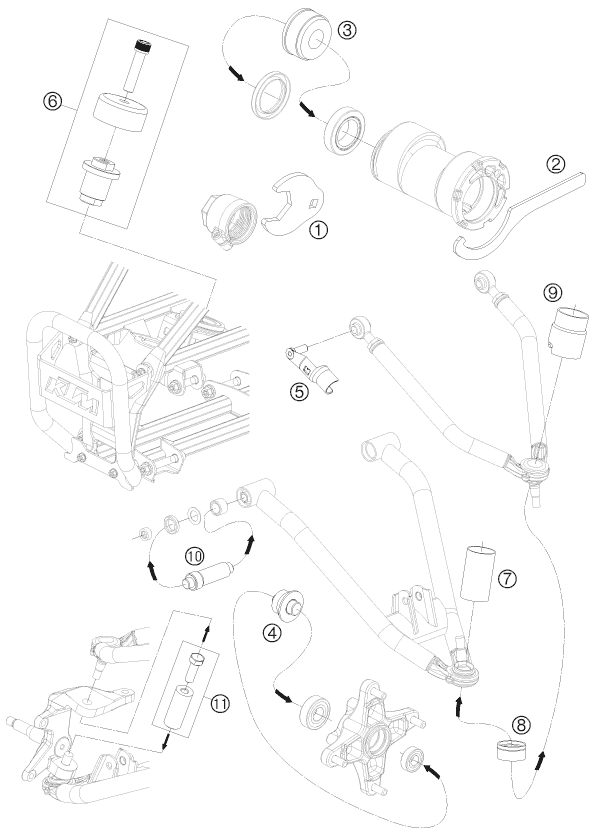 OUTIL SPECIAL CHASSIS POUR 450 SX ATV 2009 (EU)