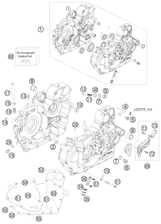 CARTER MOTEUR POUR 450 XC ATV 2008 (EU)