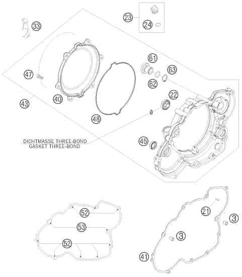 COUVERCLE DEMBRAYAGE POUR 450 XC ATV 2008 (EU)