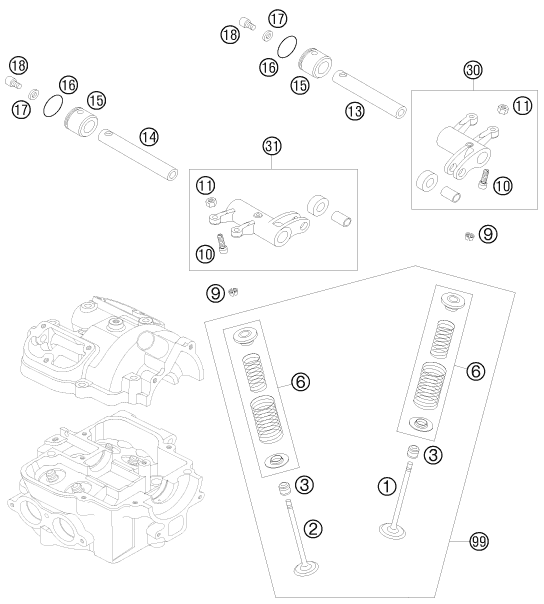 MECANISME DE COMMANDE POUR 450 XC ATV 2008 EU