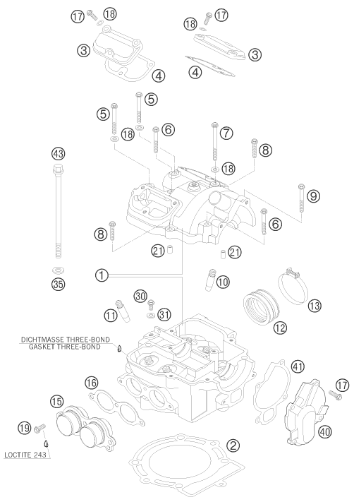 CULASSE POUR 525 XC ATV 2009 EU