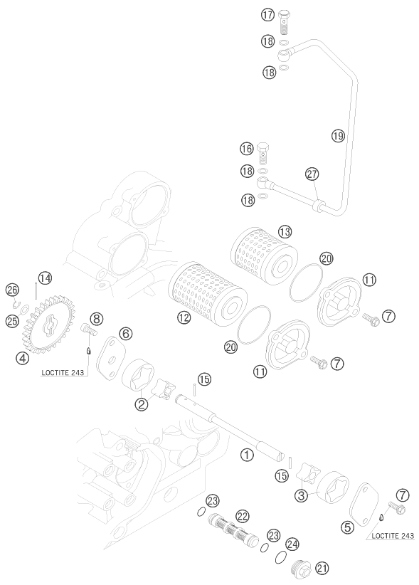 SYSTEME DE LUBRIFICATION POUR 450 XC ATV 2008 EU