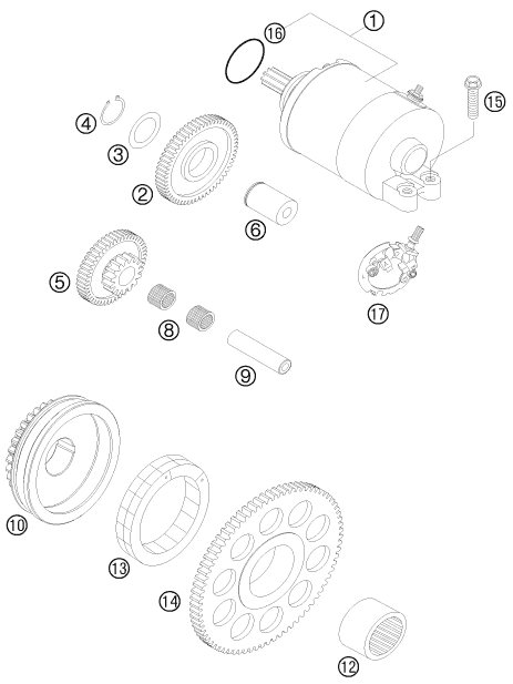 DEMARREUR ELECTRIQUE POUR 450 XC ATV 2008 (EU)