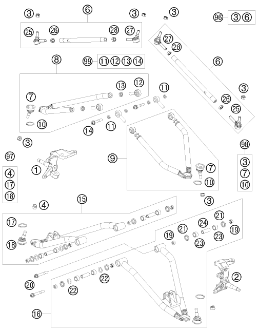 STRUCTURE AVANT POUR 450 XC ATV 2008 (EU)