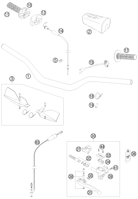 GUIDON ARMATURES POUR 125 SXS 2008 EU