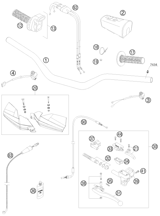 GUIDON ARMATURES POUR 450 SXS F 2008 EU