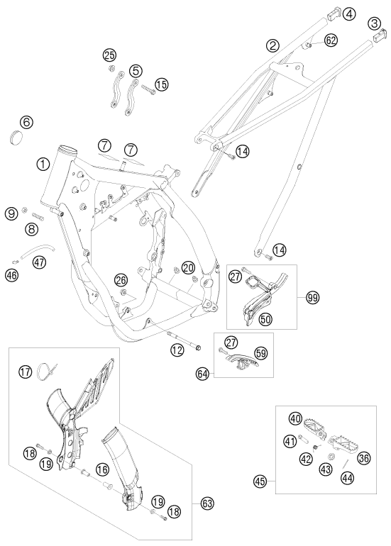 CADRE POUR 250 SXS-F 2008 (EU)