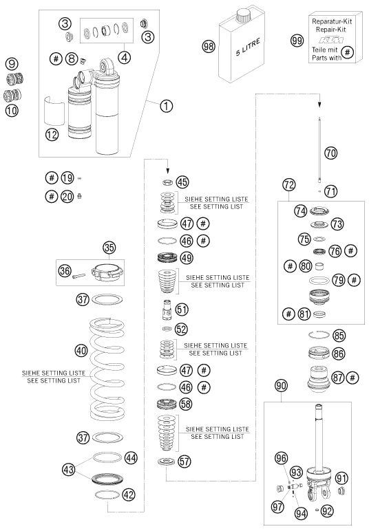 ARMORTISSEUR POUR 450 SXS-F 2008 (EU)