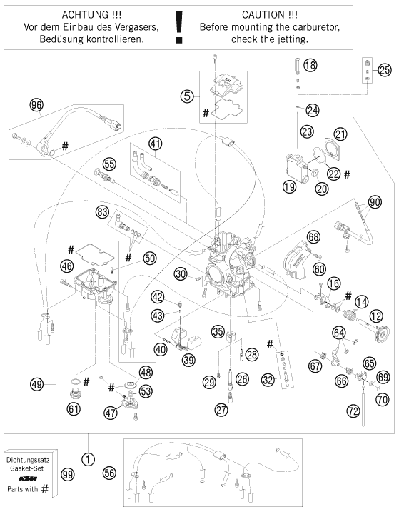 CARBURATEUR POUR 250 SXS F 2008 EU