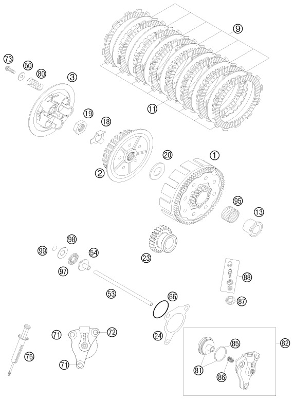 EMBRAYAGE POUR 250 SXS-F 2008 (EU)