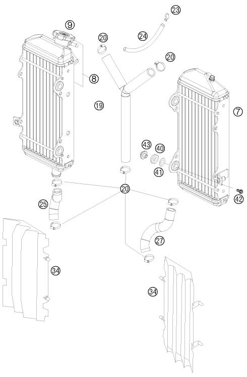 SYSTEME DE REFROIDISSEMENT POUR 250 SXS F 2008 EU