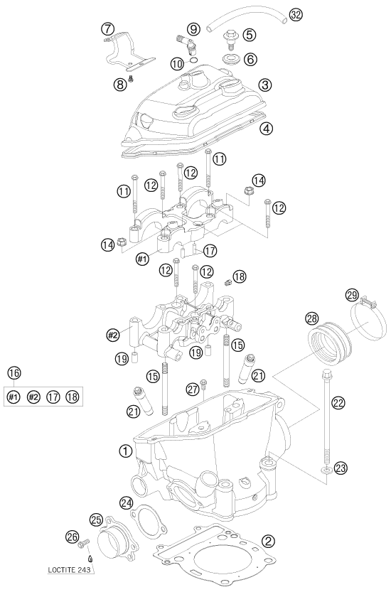 CULASSE POUR 250 SXS F 2008 EU