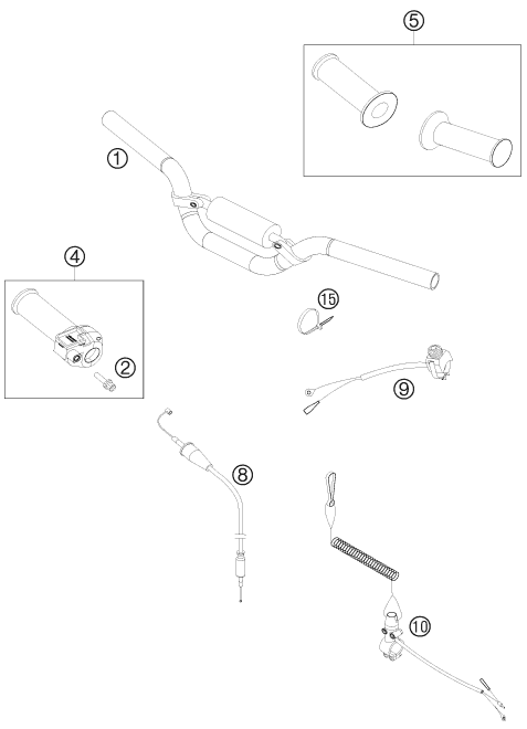 GUIDON ARMATURES POUR 50 SX JUNIOR 2009 (AU/US)