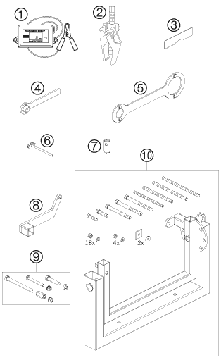 OUTILS SPECIAUX MOTEUR POUR 50 SX 2009 EU