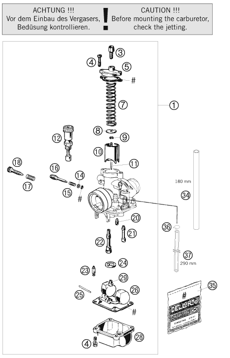 CARBURATEUR POUR 50 SX 2010 EU