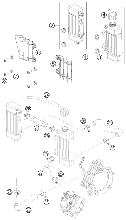 SYSTEME DE REFROIDISSEMENT POUR 50 SX JUNIOR 2009 (AU/US)