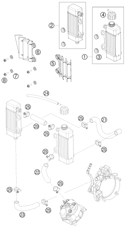 SYSTEME DE REFROIDISSEMENT POUR 50 SX 2009 EU