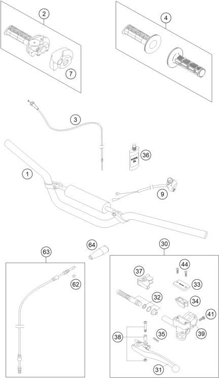 GUIDON ARMATURES POUR 65 SX 2009 (EU)