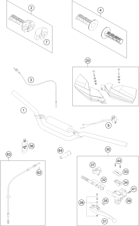 GUIDON ARMATURES POUR 65 XC 2009 (EU)