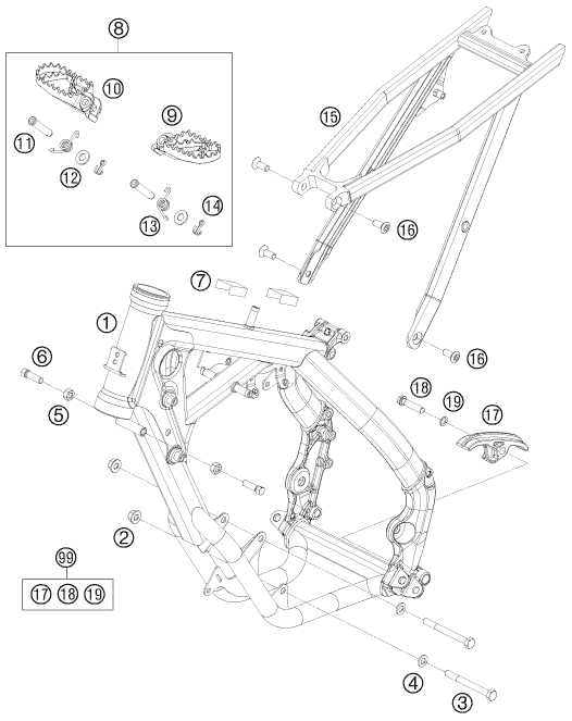 CADRE POUR 65 SX 2009 (EU)