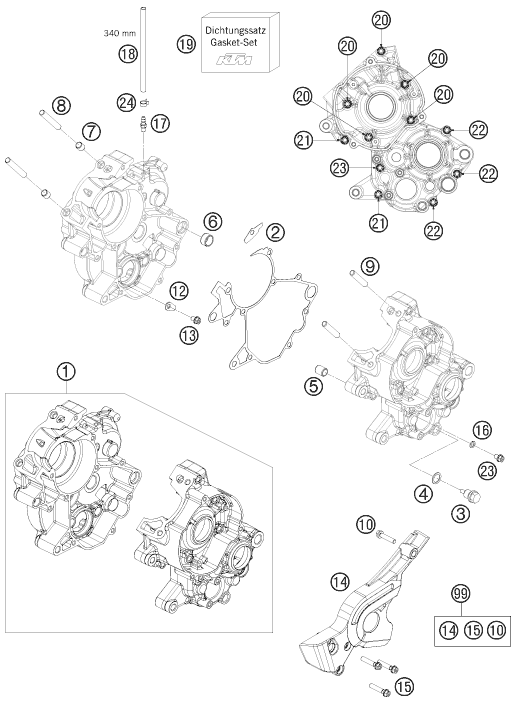 CARTER MOTEUR POUR 65 SX 2009 (EU)