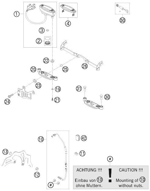 INSTRUMENTS SYSTEME DE VERROUILLAGE POUR 125 EXC (EU)