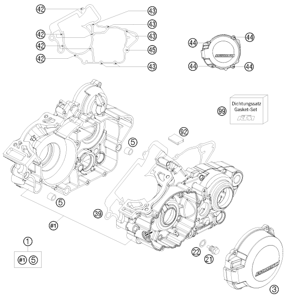 CARTER MOTEUR POUR 125 EXC (EU)