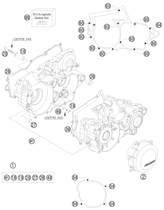 CARTER MOTEUR POUR 250 SX 2009 EU