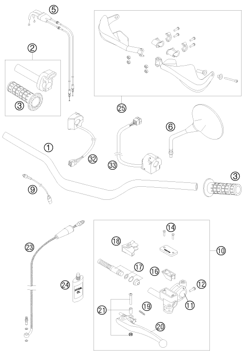 GUIDON ARMATURES POUR 990 ADVENTURE LIM. EDIT. 2010 (AU/GB)