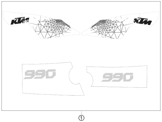 KIT DECO POUR 990 ADVENTURE ORANGE ABS 09 EU