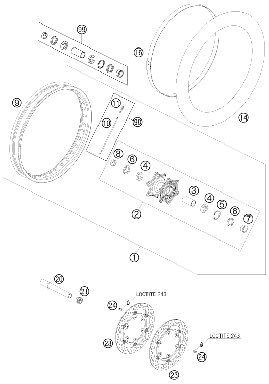 ROUE AVANT POUR 990 ADVENTURE R 09 (AU/GB)