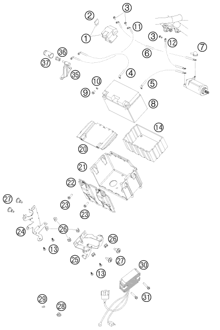 BATTERIE POUR 990 ADVENTURE ORANGE ABS 09 EU