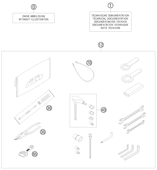 PIECES JOINTES POUR 990 ADVENTURE ORANGE ABS 10 (AU/GB)