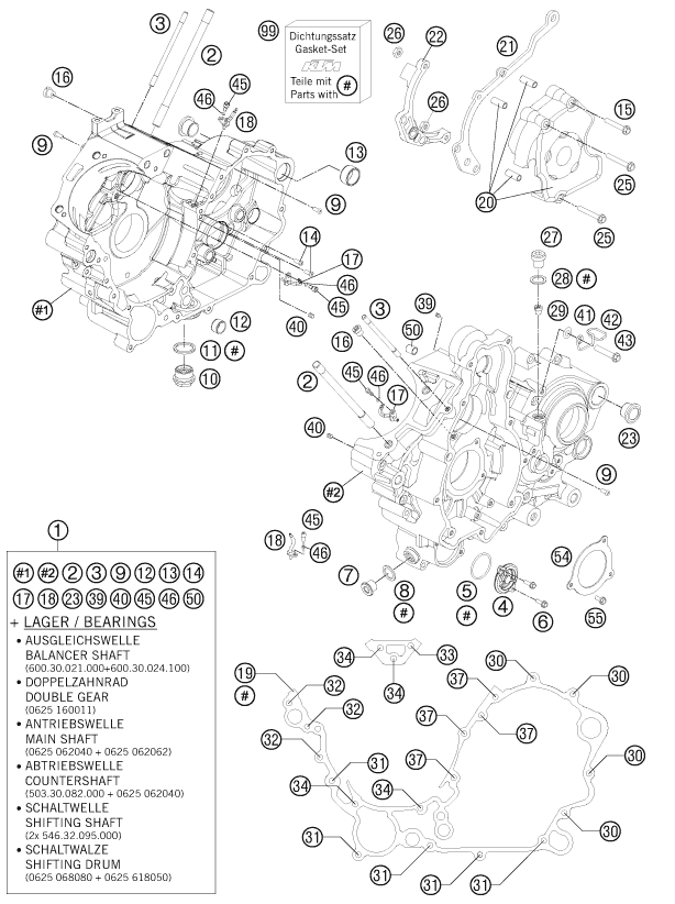 CARTER MOTEUR POUR 990 ADVENTURE ORANGE ABS 09 (AU/GB)