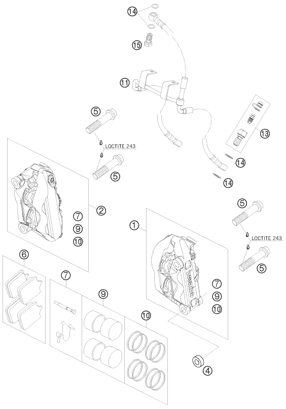 ETRIER DE FREIN AVANT POUR 990 SUPER DUKE R 2009 (AU/GB)