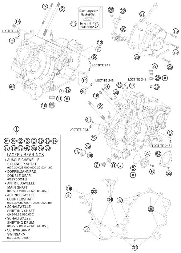 CARTER MOTEUR POUR 990 SUPER DUKE BLACK 2009 (AU/GB)