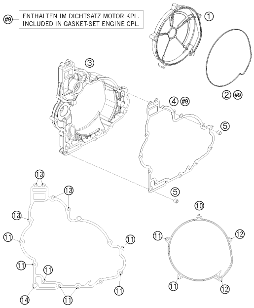 COUVERCLE DEMBRAYAGE POUR 1190 RC 8 BLACK RRS 2009 EU